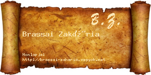 Brassai Zakária névjegykártya